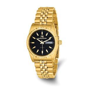 Mountroyal Mens IP-plated Black Dial Watch